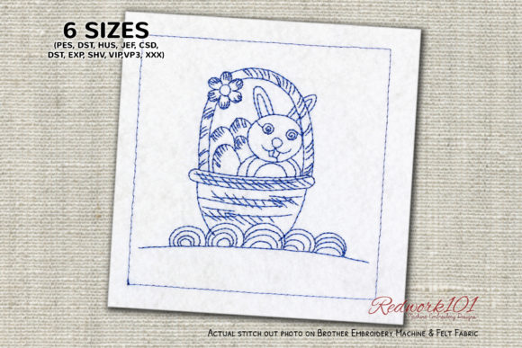 Easter Bunny in Basket Redwork Review