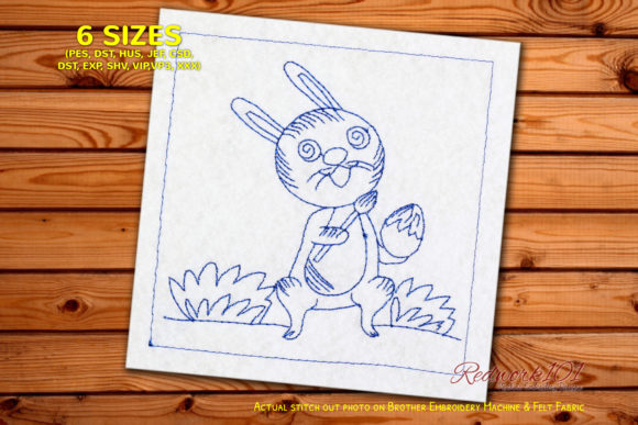 Easter Bunny Painting Egg Redwork Review
