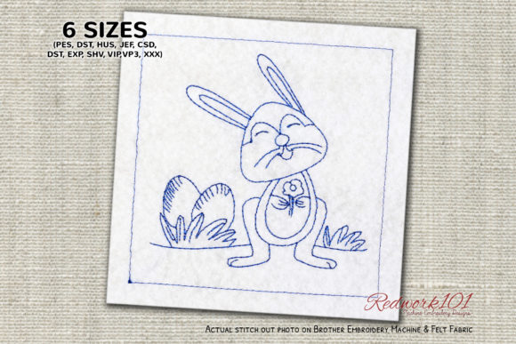 Easter Bunny with Flower Redwork: A Designer’s Review