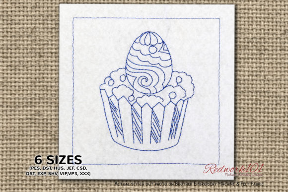 Easter Cupcake with Egg Redwork Review