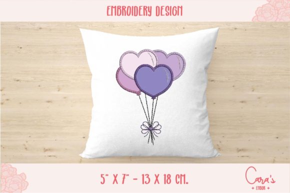 Heart Shape Balloons Applique for Boutique Apparel