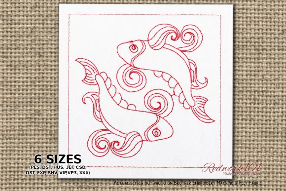 Pisces Symbol Redwork: A Designer's Review for Boutique Apparel