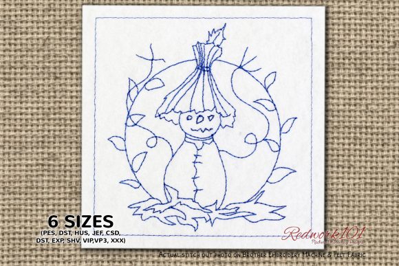 Pumpkin Carved Man Redwork Review for Boutique Apparel
