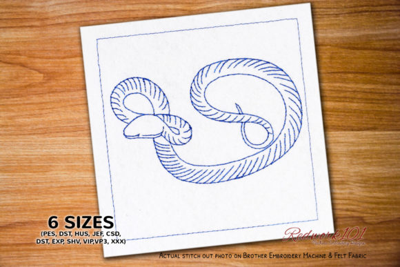 Review: Big Curved Creepy Viperidae Redwork Design