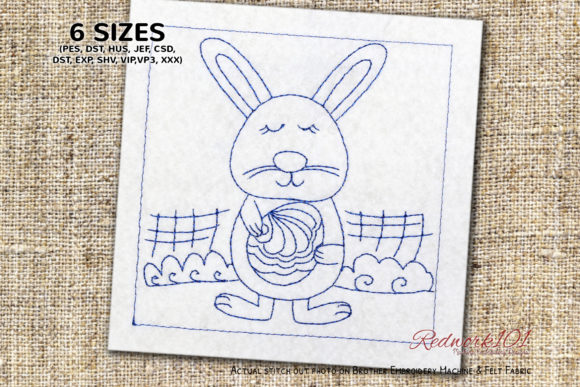 Review: Bunny Holding Egg of Easter Redwork