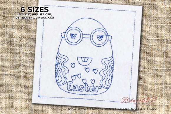 Review: Easter Egg with Glasses Redwork Design