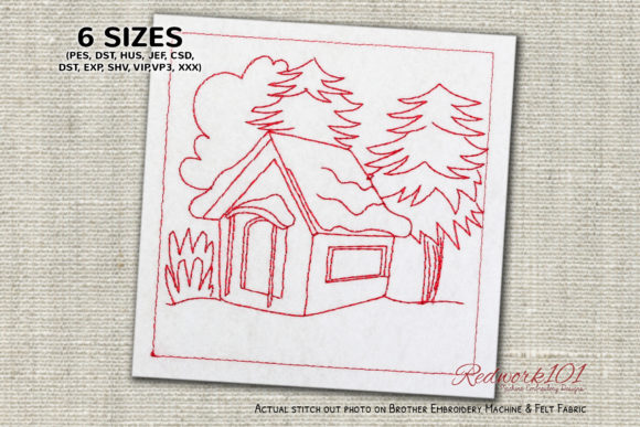 Reviewing Wooden Christmas House Redwork for Sweatshirts