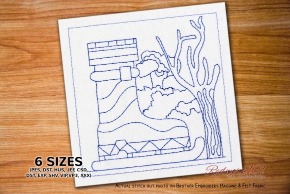 Skating Boots Redwork: A Festive Holiday Embroidery Review